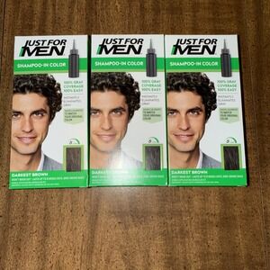 3 Just for Men‎ SHAMPOO-IN COLOR Haircolor with Keratin H-50 DARKEST BROWN